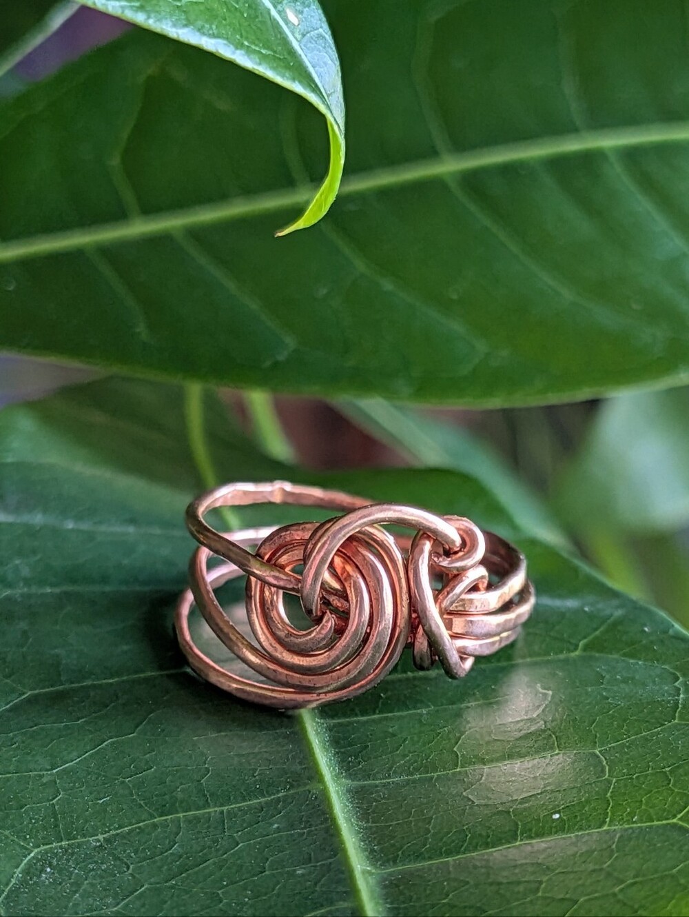 Celtic Copper Ring-Viking Knot-Artisan Crafted-Unisex